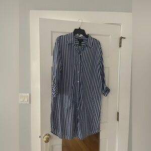 Karen Kane Blue Striped Shirtdress